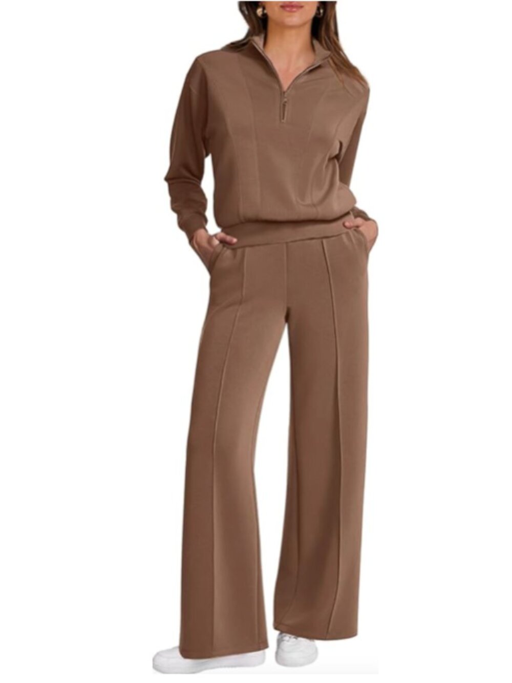 Amazon 2-Piece Oversized Half-Zip Wide-Leg Lounge Set or Sweatsuit size S